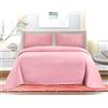 Farfallarossa Rubino - Set Copripiumino Tinta unita in Premium Microfibra di Poliestere Spazzolato Rosa / Singolo 155x200cm (1 Federa 50x80)