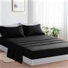 Farfallarossa Rubino - Completo Letto Lenzuola Tinta Unita in Microfibra di Poliestere Spazzolato Nero / Singolo 90x200cm+30cm (1 Federa 50x80)