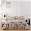 Farfallarossa Incanto di Fiori - Set Copripiumino in Microfibra di Poliestere Matrimoniale 240x220cm (2 Federe 50x80)