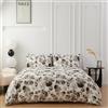 Farfallarossa Noir Bloom - Set Copripiumino in Microfibra di Poliestere Matrimoniale 250x200cm (2 Federe 50x80)