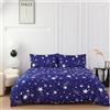 Farfallarossa Sogno Stellato - Set Copripiumino in Microfibra di Poliestere Matrimoniale 250x200cm (2 Federe 50x80)