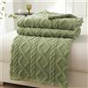Farfallarossa Bliss - Coperta Jacquard Pile Extra Morbida 300GSM Verde / 130x160cm (Divano)