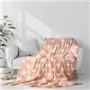 Farfallarossa Stelle Beige - Plaid Flanella Stampata Morbida 240GSM 160x210cm (Singolo)
