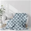 Farfallarossa Azulejo - Plaid Flanella Stampata Morbida 240GSM 160x210cm (Singolo)
