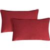 Farfallarossa Basic - Copricuscino Tinta Unita Lino 1 Pz Rosso / 35x55cm 1PZ