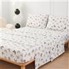 Farfallarossa Estate delle Farfalle - Completo letto lenzuola in Microfibra di Poliestere Matrimoniale 180x200cm+30cm (2 Federe 50x80)