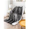 Farfallarossa Warm - Coperta Sherpa a Doppia Strato con Dettagli dorati 440GSM 130x160cm (Divano)