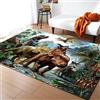 Mateju Tappeto Salotto Moderno, 3D Dinosauri Animali Tappeti Camera da Letto, rug Antiscivolo Lavabile per Salotto, Cucina, Bagno, Bambini Cameretta (60x90cm,Foreste antiche)