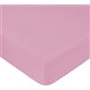 HOME ZEN HOUSEHOLD LINEN LENZUOLA SOTTO CON ANGOLI ELASTICIZZATI COPRIMATERASSO 100% PURO COTONE NATURALE (SINGOLO 90X200+20CM, ROSA)