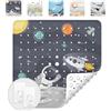 avakido® Tappetino doccia antiscivolo bambini 53x53 cm - Con 2 ganci inclusi - Tappeto quadrato antiscivolo senza BPA, lavabile e antimuffa