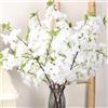 OUKEYI Fiori artificiali da 100 cm, rami di ciliegio, 3 pezzi, decorazione in fiore di ciliegio, decorazione per matrimoni, ufficio, feste, tavolo, decorazione per la casa (bianco)