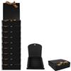 Emartbuy Confezione da 12 scatole regalo quadrate, 16,5 x 16,5 x 5 cm, facili da montare, con nastro, colore: nero