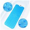 ADOV Tappetino da Bagno Antiscivolo, 100x40 cm Extra Lungo Tappetino da Bagno Antiscivolo, 200 Ventose, Fori di Drenaggio, Lavabile in Lavatrice, Antimuffa, Materiale PVC, Tappetino Doccia Resistente
