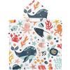 FYting Poncho Mare Bambino,Poncho Mare Bambina,Asciugamano Assorbente In Microfibra 60x60cm Tre In Uno Nuoto per Bambini Spiaggia Protezione Solare Mantello con Cappuccio 2-8 Anni (Polpo)