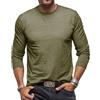 Sprifloral Magliette da uomo a maniche lunghe casual classiche tee in cotone girocollo leggere alla moda casual, Beige, XXL