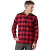 LAPASA Camicia da Uomo a Maniche Lunghe in Flanella a Quadri, 100% Cotone Regular Fit, Morbida e Calda M138 (Nero & Rosso,M)