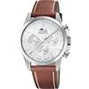 LOTUS Orologio Uomo 18990/1 Chrono cassa di Acciaio inossidabile 316l Grigio cinturino in Pelle Marrone