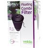 Velda Combi Filtro Galleggiante 2500 - Pompa d'Acqua in Acciaio Inossidabile, Montato in Superficie, Elettrico con Cavo, 2.9g, 5000L, UV-C