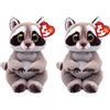 Ty Beanie Bellies Petey Il Procione con Gli Occhioni Dorati Glitter, i Coccolosi Animaletti di Peluche con Il Pancino Morbido Originali 20 Cm T41284 (Confezione da 2)