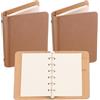 PATIKIL Copertina per Raccoglitore ad Ring 6, 2pz A7 Raccoglitore per Notebook in Pelle Mini Rilegabile a Fogli Mobili con 100 Fogli Carta, Marrone
