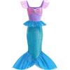 AODOKAT Costume da Sirenetta per Bambina, Sirena Principessa Vestito Costume con Parrucca, Vestiti Sirenetta Costumi per Halloween, Natale, Carnevale Cosplay (Solo Vestito, 10-11 anni)