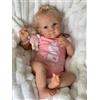 MineeQu 18 pollici radicata bionda capelli ricci bambole Reborn realistiche o con il corpo di panno appesantito bambole neonate sembrano realistiche i, per sempre il tuo tesoro