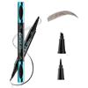 Boobeen Liquid Eyeliner & Eyebrow Pen, Dual-ended Microfine Eyeliner Pen, 4-Tip Smooth Brow Pen, Waterproof Eyebrow Pen in Brown, Crea un trucco occhi naturale