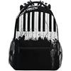 TropicalLife Zaino scolastico vintage musica nero bianco pianoforte tastiera zaino impermeabile zaino per laptop scuola elementare borsa a tracolla grande per donne uomini bambini adolescenti, Multi