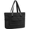 Dokeno Borsa da Donna, Borse Tote da Donna con Zip e Taschei, Borsa da Palestra per Donna, Borsa per la Spesa Donna Borse a Mano per Viaggi, Spiaggia, Palestra, Lavoro e Scuola (Nero)