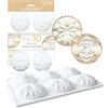 ScrapCooking - Stampo 6 Topper per Crostatine Saint-Honoré - Stampi in Silicone 3D in Rilievo - Ø6,5 x 2 cm - Per Dolci, Torte di Compleanno, Pasticceria - Con Ricetta - Bianco - 2897
