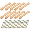 QUARKZMAN 10 maniglie per cassetti in legno 128 mm/5.04 distanza foro faggio, forma a ponte in legno, armadi, cassetti, maniglie per cucine, armadi, cassettiere, mobili