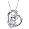 Flyow Collana con ciondolo a forma di elefante/tartaruga marina rana, per donne, adolescenti, ragazze, cuore, in vero argento Sterling 925, 45 cm e Argento, cod. Flyow-Animal Necklace
