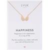 LUUK LIFESTYLE Collana con Ciondolo Ali d'Angelo, Oro Rosa, 50cm