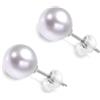 NONNYLLEI Orecchini di perle in vero, regalo per la festa della mamma per mamma, moglie, anniversario, compleanno, Natale, gioielli, regalo per moglie, San Valentino per lei, Oro bianco, Perla