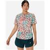 Asics Road All Over Print W - T-shirt Running - Donna - Color Mix