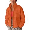 Generic Cappotto invernale da donna leggero oversize a maniche lunghe con cerniera e cerniera impermeabile giacca invernale calda e corta giacca invernale leggera da donna, Arancione, XXL