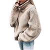 LOPILY - Maglione a Collo Alto da Donna, Invernale, per Taglie Forti, Tinta Unita, Tinta Unita Beige 64
