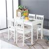 H.J WeDoo Set da pranzo da 5 pezzi, con tavolo da pranzo, e 4 sedie, rettangolare, tavolo da cucina per soggiorno, sala da pranzo, 108 x 65 x 73 cm,bianco