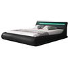 MB Muebles Bonitos, Letto Contenitore Abbattibile Parisina, Legno e Ecopelle, LED RGB, Nero, Per Materasso 160x200cm