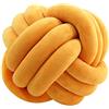 Generic Cuscino a sfera di nodo, cuscino per palla annodata, cuscino per divano in morbido peluche, cuscino a fiocco intrecciato a mano, cuscino decorativo per divano, letto, 20 x 20 cm (Giallo Zenzero)