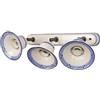 VANNI LAMPADARI - Applique da Parete Interno Mimosa - Lampada da Parete Orientabile 3 Luci in Ceramica Decorata a Mano - Applique Camera da Letto per Bagno, Cucina, Soggiorno, Blu