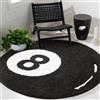 Figarge rge Tappetino da bagno da biliardo, 8 palline, antiscivolo, anti-muffa, 60 x 60 cm, Y2K, assorbe l'acqua, in microfibra, ultra morbida, per la decorazione della stanza, accessorio (nero)
