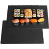 DBREAKS 2 pezzi Piatto Quadrato di Ardesia 30x20cm, Piatti in Ardesia per Sushi e Formaggio, Piatti in Ardesia Naturale, Sottopiatti in Ardesia, Ardesia Tovagliette per Alimenti Lavabile