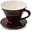 Fangehong Filtro per Caffè in Porcellana, Portafiltro per Caffè, Tazza Filtro per Caffè in Ceramica, Riutilizzabile Tazzina Filtrante Contenitore per Caffè Manuale da 2-3 Tazze (Marrone)