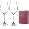 DIAMANTE Coppia di bicchieri da vino in cristallo Swarovski, per lui e per lei, set di 2 bicchieri da vino da 360 ml