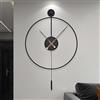HAITANG Grande orologio da parete moderno a pendolo per soggiorno, cucina, ufficio, camera da letto, design minimalista, funzionamento a batteria, orologio rotondo in metallo, decorazione per la casa, 50 cm