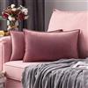 MIULEE Confezione da 2 Fodere Borde Avvolte Morbide in Velluto Decorative Federe Copricuscini per Divano Soggiorno Camera da Letto 30 X 50 cm Marrone Rosa