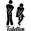 GEBETTER Francese Adesivi Toilette Uomo Donna, Adesivi WC Divertenti Unisex, Cartelli Toilette Neri 20×12cm