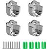 HERKINDNESS 4 Pezzi Asta Armadio Supporto Asta di Sostegno a Forma di U presa Flangia set Heavy Duty Closet Pole rod End Supporta (25mm)