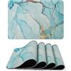 fanquare Tovagliette Blu Morandi Set di 4 Tovagliette in Pelle PVC Marmo Tappetini da Tavolo Rettangolari Resistenti al Calore Lavabili per la Cucina Tavolo da Pranzo Decorazione della Casa